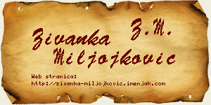 Živanka Miljojković vizit kartica